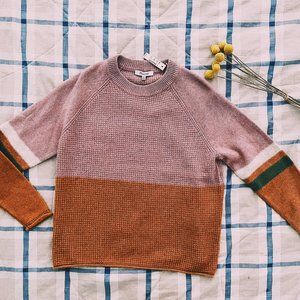 Madewell Striped Roll-Trim Pullover Sweater